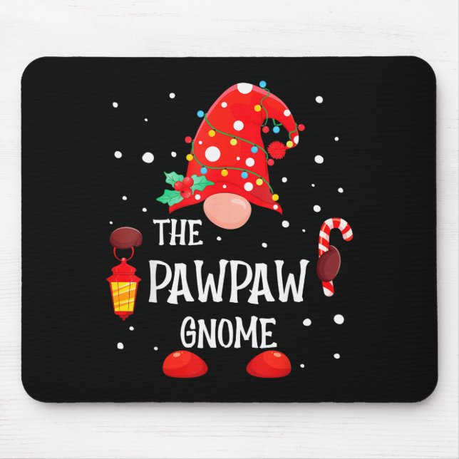 The Pawpaw Gnome Matching Family Christmas Gnome P Mouse Mat (Front)