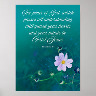 The Peace of God – Philippians 4:7 Bible Verse Art Poster