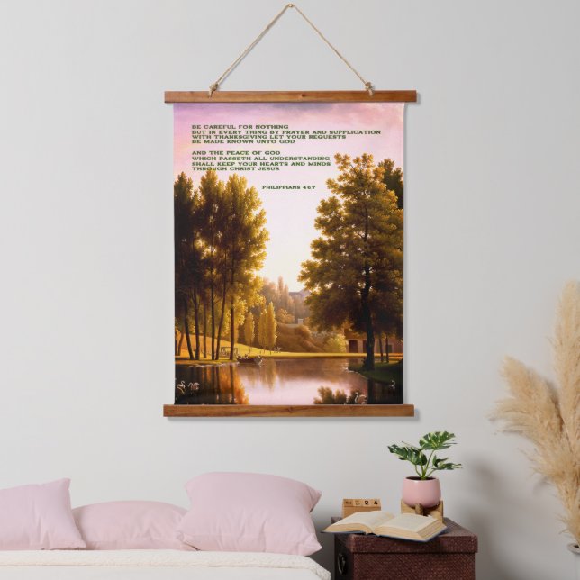 'The Peace of God' Wood Topped Wall Tapestry (Bedroom)