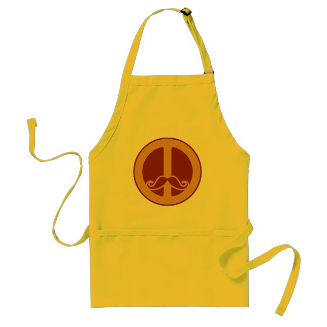 The Peace Stache apron - choose style, colour (Front)
