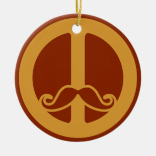 The Peace Stache custom ornament