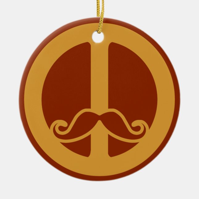 The Peace Stache custom ornament (Front)