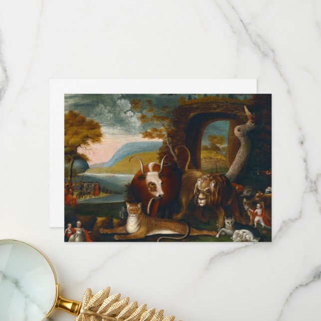 The Peaceable Kingdom and Penn's Treaty by Hicks Thank You Card (Front/Back In Situ)