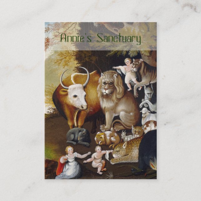 The Peaceable Kingdom - Animal Sanctuary/Rescue Business Card (Front)