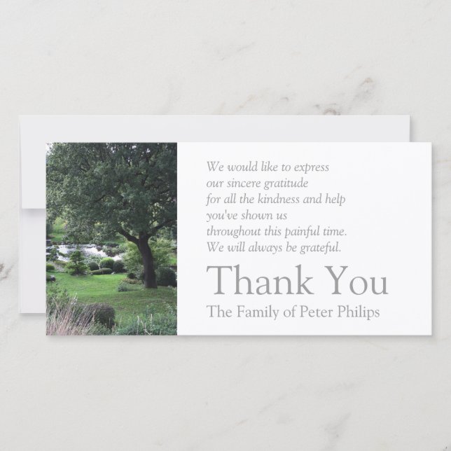 The peaceful Garden 6 Sympathy Thank You 2 (Front)