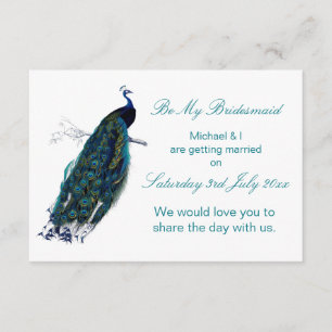 The Peacock Collection Be My Bridesmaid Invitation