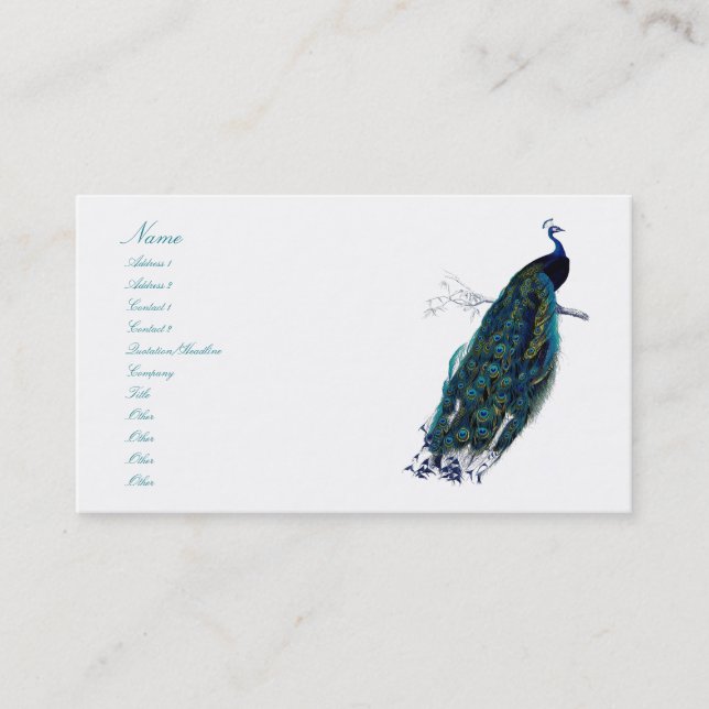 The Peacock Collection Business Card (Front)