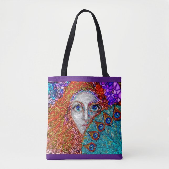 The Peacock Fan Tote Bag (Front)