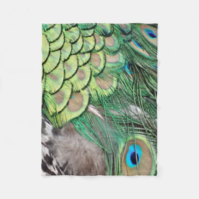 The Peacock Garden Fleece Blanket (Front)