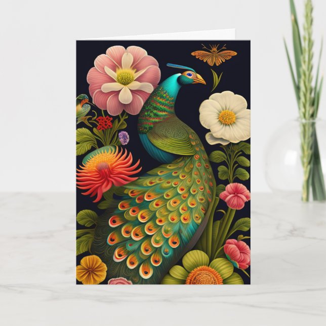 The Peacock | Modern Haeckel Greeting Card (Front)