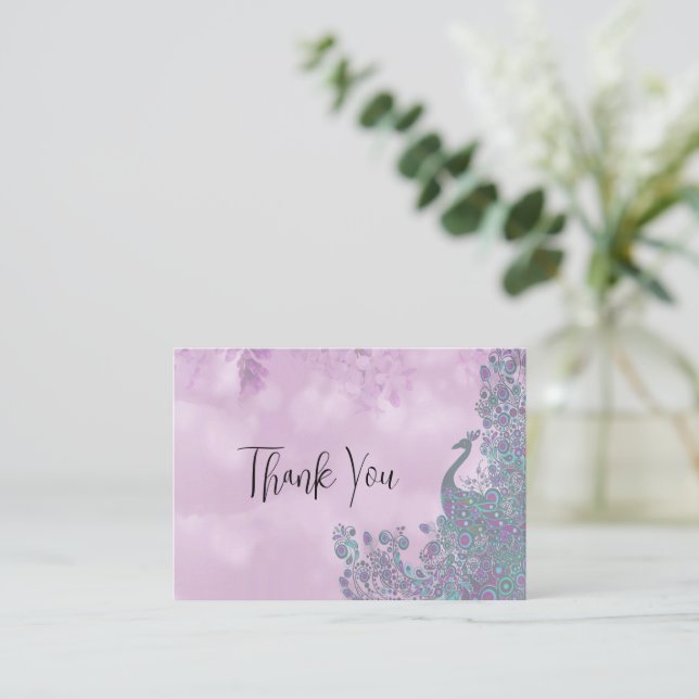 The Peacock Thank You Card (Standing Front)