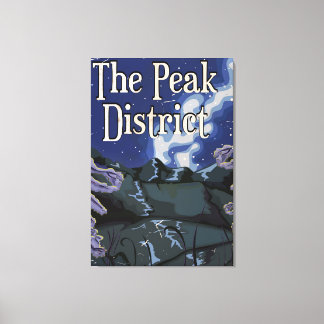 The Peak district Vintage Railway Travel Poster Canvas Print