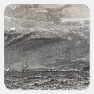 The Peak of Teneriffe, Sante Cruz Square Sticker