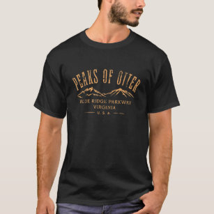 The Peaks Of Otter Blue Ridge Parkway Va Distresse T-Shirt