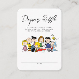 The Peanuts Gang   Baby Shower   Diaper Raffle Enclosure Card