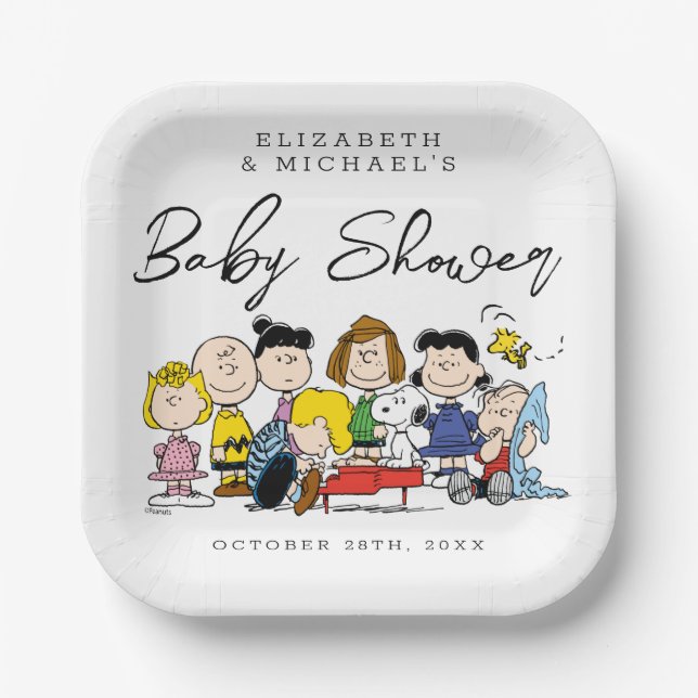 The Peanuts Gang | Baby Shower Paper Plate (Front)