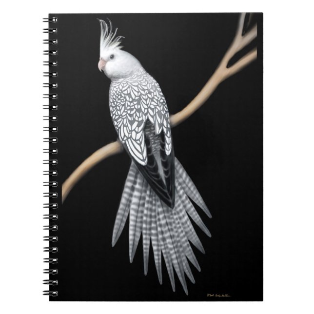 The Pearl Pied Cockatiel Parrot Notebook (Front)