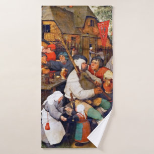 The Peasant Dance, Pieter Bruegel Bath Towel