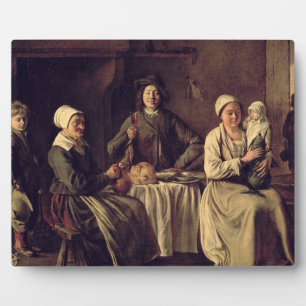 The Peasant Family, 1642 (oil on canvas) Plaque