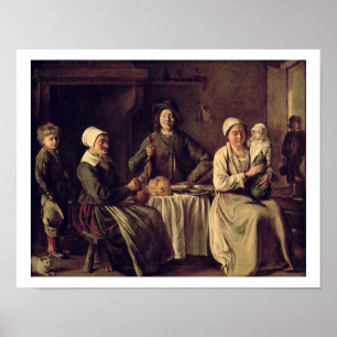 The Peasant Family, 1642 (oil on canvas) Poster