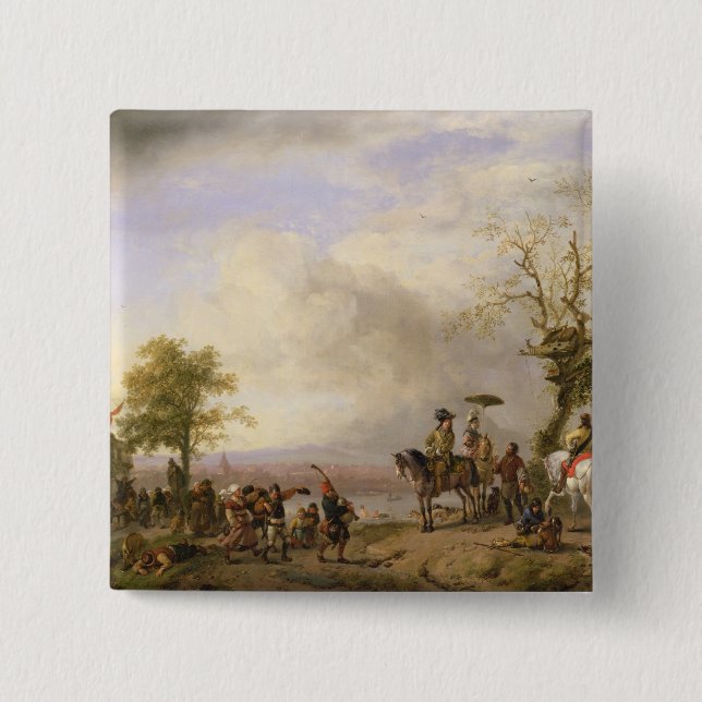 The Peasant Wedding 15 Cm Square Badge (Front)