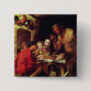 The Peasants and the Satyr 15 Cm Square Badge