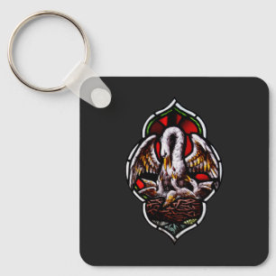 The Pelican in Her Piety Eucharistic Symbol Key Ring