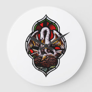 The Pelican in Her Piety Eucharistic Symbol Large Clock