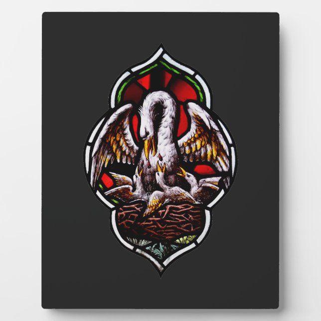 The Pelican in Her Piety Eucharistic Symbol Plaque (Front)