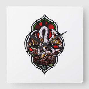 The Pelican in Her Piety Eucharistic Symbol Square Wall Clock