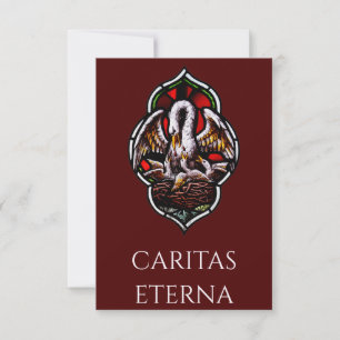 The Pelican in Her Piety Holy Card
