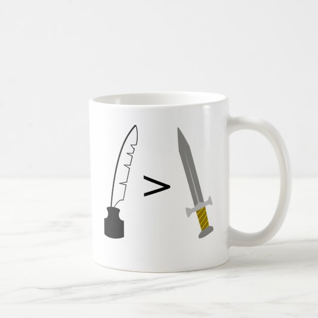 The Pen is mightier than the Sword Coffee Mug (Right)