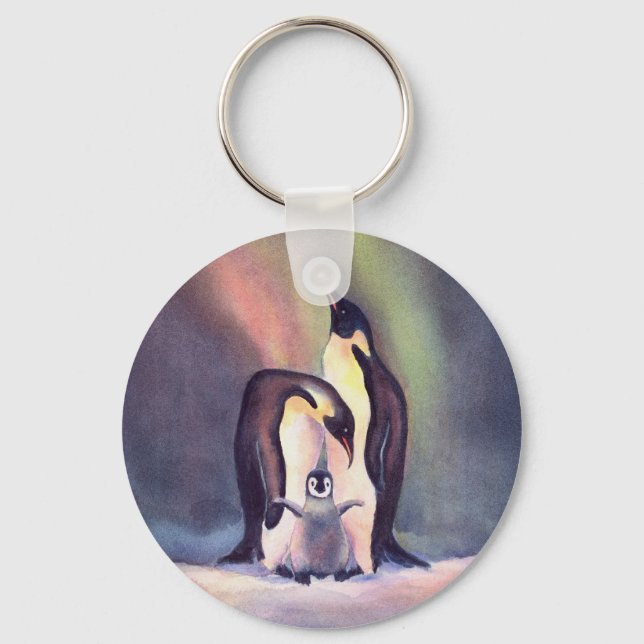 THE PENGUIN FAMILY by SHARON SHARPE Key Ring (Front)