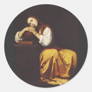 The Penitent Mary Magdalene by Giacomo Galli Classic Round Sticker