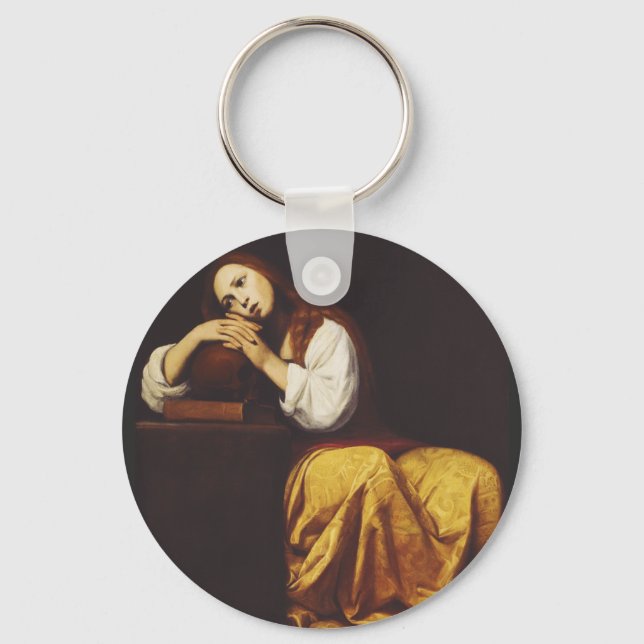 The Penitent Mary Magdalene by Giacomo Galli Key Ring (Front)