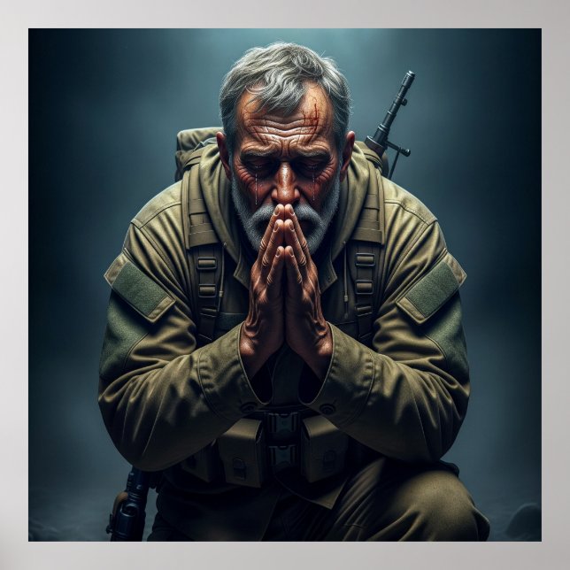 The Penitent's Prayer: Tears of Divine Mercy Poster (Front)