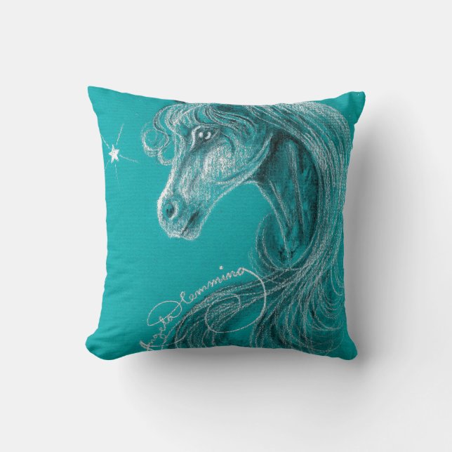 The Pensive Arabian Horse Cushion (Front)