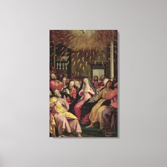 The Pentecost, c.1598 (oil on panel) Canvas Print (Front)