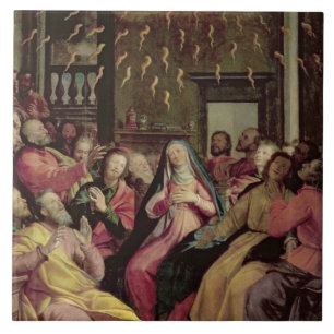 The Pentecost, c.1598 (oil on panel) Tile