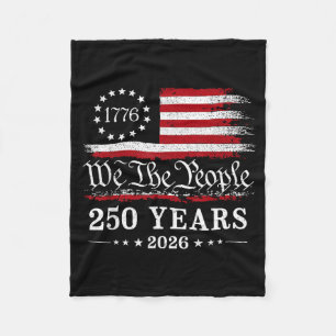 The People 250 Years 1776 2026 American Flag Fleece Blanket