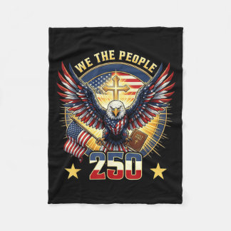 The People 250 Years Aamerican Eagle Cross Bible Fleece Blanket