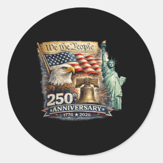 The People 250th Anniversary 1776 2026 Usa Eagle Classic Round Sticker