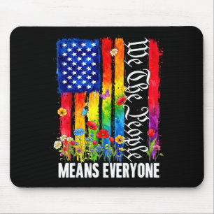 The People Means Everyone Rainbow LGBT Gay Lesbian Mouse Mat