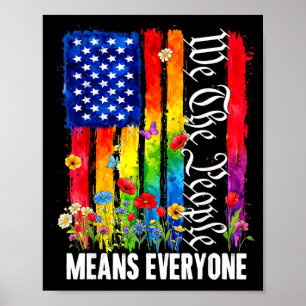 The People Means Everyone Rainbow LGBT Gay Lesbian Poster