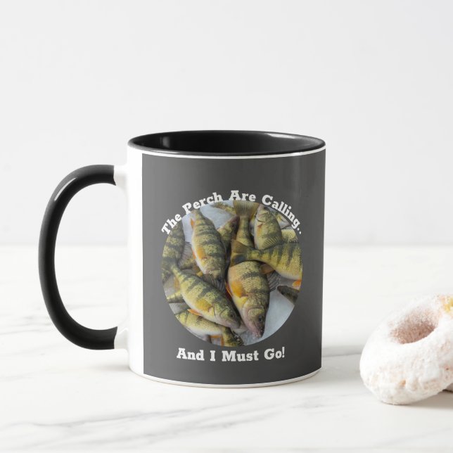 The Perch are Calling Ice Fishing Pan Fish Men's Mug (With Donut)