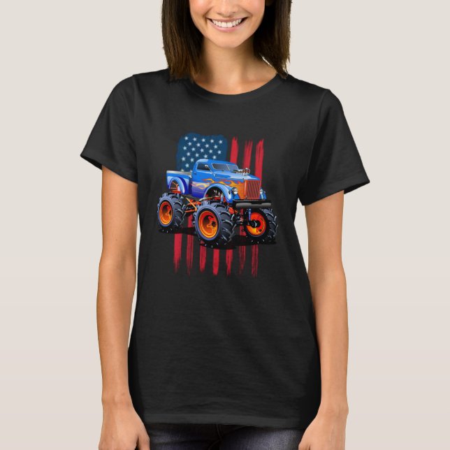 The perfect American Flag Monster Truck's Rule T-Shirt (Front)