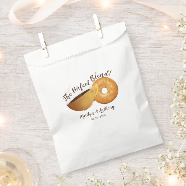 The Perfect Blend Coffee and Bagel | Wedding Favour Bags (Clipped)
