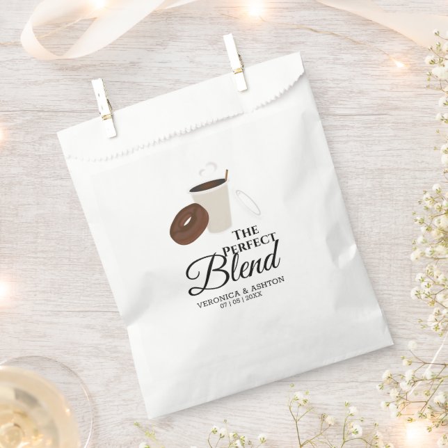 The Perfect Blend Coffee and Doughnut | Wedding Favour Bags (Clipped)