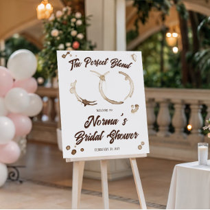 The Perfect Blend! Coffee Bridal Shower Welcome Poster