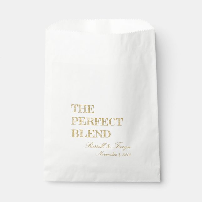 The Perfect Blend Coffee Favours, Trail Mix Gold Favour Bags (Front)